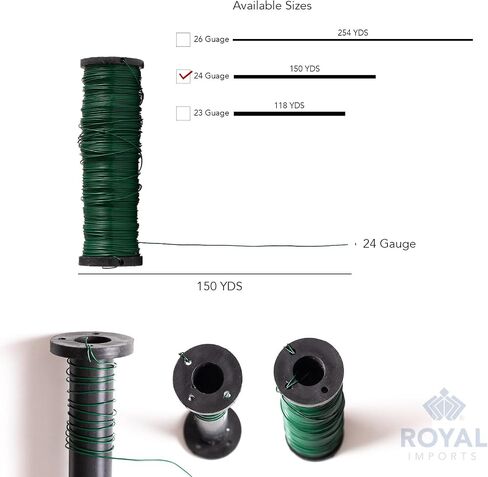 بكرة سلك مجداف خضراء كبيرة الحجم من Royal Imports، لفة 150 ياردة، قياس 24، تنسيقات الزهور، لوازم الزهور، المجوهرات، الهدايا، الحرف اليدوية، صناعة إكليل الزهور، إكليل الزهور، أربطة حديقة جذع النبات، لفافة ربط الباقة in Kuwait