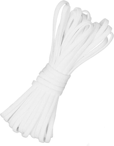 VANELC Elastic Bands for Sewing 1/4 inch 144-Yards Length,Braided Elastic Cord/Elastic Rope/Bungee/White Heavy Stretch Knit Elastic Spool for Sewing Crafts (White, 144 Yards) in Saudi Arabia
