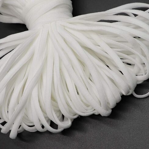 VANELC Elastic Bands for Sewing 1/4 inch 144-Yards Length,Braided Elastic Cord/Elastic Rope/Bungee/White Heavy Stretch Knit Elastic Spool for Sewing Crafts (White, 144 Yards) in Saudi Arabia