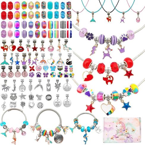 Wakestar 109 Charm Bracelet Making Kit,Jewelry Beads DIY Craft for Girls, Jewelry Christmas Gift Set,Arts and Crafts for Kids Girls Age 6-8-12 in Kuwait