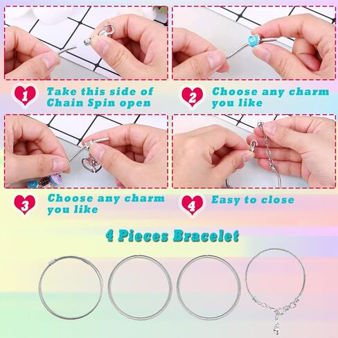 Wakestar 109 Charm Bracelet Making Kit,Jewelry Beads DIY Craft for Girls, Jewelry Christmas Gift Set,Arts and Crafts for Kids Girls Age 6-8-12 in Kuwait