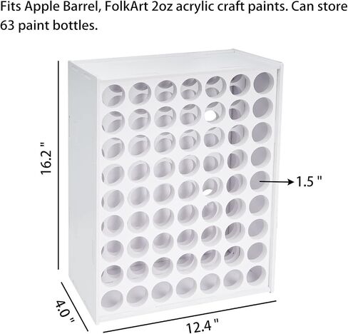 SANFURNEY 49 Holes Craft Paint Storage Organizer, Wall-Mounted Paint Holder for 2oz Acrylic Painting, Vertical Paint Rack Stand for Apple Barrel, Folkart -2oz Craft Paints, Black in Kuwait
