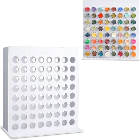 SANFURNEY 49 Holes Craft Paint Storage Organizer, Wall-Mounted Paint Holder for 2oz Acrylic Painting, Vertical Paint Rack Stand for Apple Barrel, Folkart -2oz Craft Paints, Black in Kuwait
