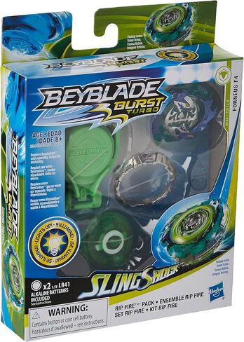 BEYBLADE Burst Slingshock Rip Fire Starter Pack Forneus F4: Light-Up Top with Right/Left-Spin Launcher, Age 8+ in Saudi Arabia