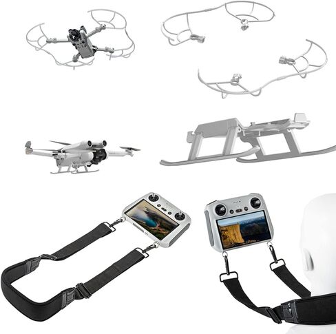 ملحقات دي جيه اي ميني 3 برو (3 في 1)، واقي مروحة ومعدات الهبوط، حزام للرقبة متوافق مع دي جيه اي ميني 3 برو فلاي مور كيت بلس in Kuwait