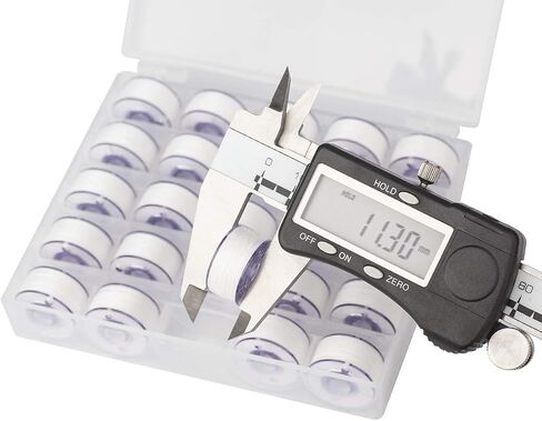 Simthread 25 قطعة من خيط بكرة ملفوفة باللون الأبيض مقاس A فئة 15 (SA156) 60WT مع صندوق تخزين بلاستيكي شفاف 70D/2 لآلة خيط الخياطة Brother التطريز DIY in Kuwait