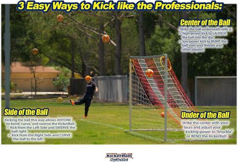 Kickerball - لعبة كرة القدم/كرة القدم المنحنية والمنحرفة - Kick Like The Pros، هدية رائعة للأولاد والبنات - مثالية للمباراة أو اللعبة الخارجية والداخلية in Kuwait