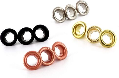 فتحات معدنية مقاس 3/16 بوصة من رامبرو، حلقات معدنية من الفولاذ المقاوم للصدأ مع لمسة نهائية من النحاس والفضي والنحاس والأسود، مجموعة مكونة من 100 قطعة in Kuwait