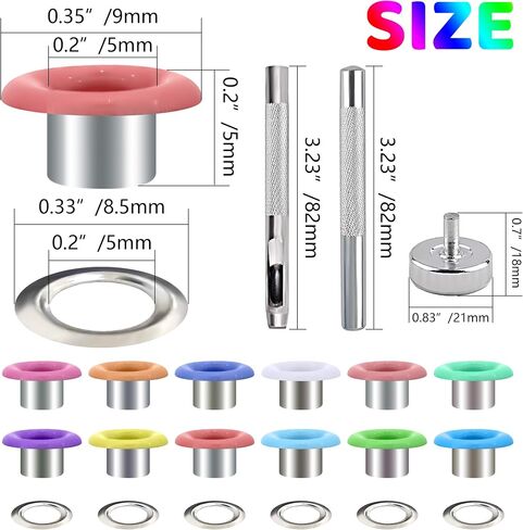 YHNTGB 600Pcs 3/16inch Metal Eyelets Grommets Kit with Tool,4 Colors in Kuwait