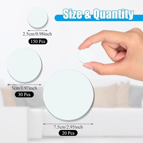 Kigley 200 Pcs Small Round Mirrors for Crafts, 0.51,0.75,0.98 Inch in Kuwait