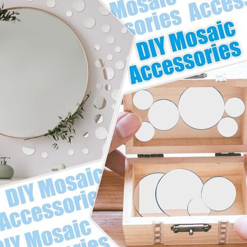 Kigley 200 Pcs Small Round Mirrors for Crafts, 0.51,0.75,0.98 Inch in Kuwait