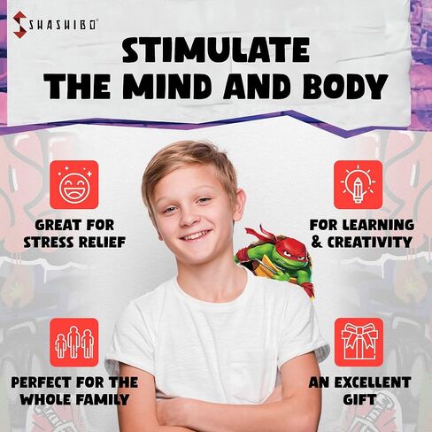 صندوق تغيير شكل سلاحف النينجا من Shashibo - مكعب ألغاز مغناطيسي حائز على جائزة وحاصل على براءة اختراع مع 36 مغناطيس أرضي نادر - مكعب فيدجيت يتحول إلى أكثر من 70 شكلًا (سلسلة ميكي 2) in Kuwait