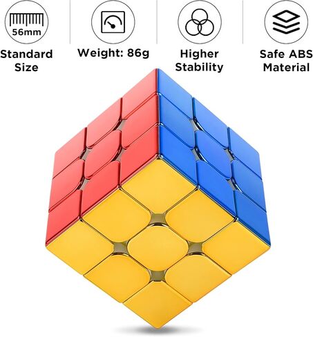 D-FantiX Magnetic Mirror Reflective Stickerless Speed Cube 2x2, Cyclone Boys Original Shiny Cool Magic Cube, Brain Teaser Puzzles Mini Cube, Personalized Birthday Gift for Kids Teens Adults in Kuwait