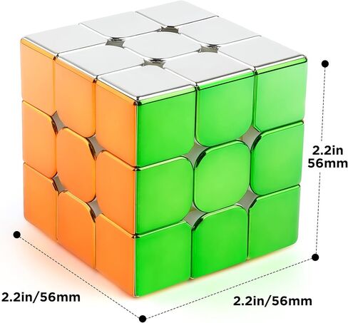 D-FantiX Magnetic Mirror Reflective Stickerless Speed Cube 2x2, Cyclone Boys Original Shiny Cool Magic Cube, Brain Teaser Puzzles Mini Cube, Personalized Birthday Gift for Kids Teens Adults in Kuwait