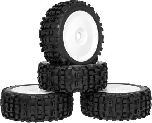 RC Station 1/8 Scale RC Buggy Tires 17mm Hex RC Wheels and Tires PreGlued 17mm Hex 1/8 RC Buggy Tires and Wheels with Foam Inserts, for Arrma Typhon 6S 3S Talion 6S, Team Losi 8IGHT, HPI 4PCS in Saudi Arabia
