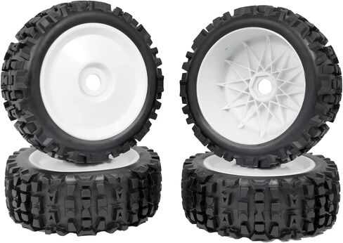 RC Station 1/8 Scale RC Buggy Tires 17mm Hex RC Wheels and Tires PreGlued 17mm Hex 1/8 RC Buggy Tires and Wheels with Foam Inserts, for Arrma Typhon 6S 3S Talion 6S, Team Losi 8IGHT, HPI 4PCS in Saudi Arabia