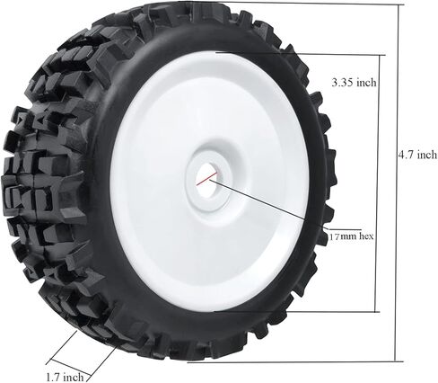 RC Station 1/8 Scale RC Buggy Tires 17mm Hex RC Wheels and Tires PreGlued 17mm Hex 1/8 RC Buggy Tires and Wheels with Foam Inserts, for Arrma Typhon 6S 3S Talion 6S, Team Losi 8IGHT, HPI 4PCS in Saudi Arabia