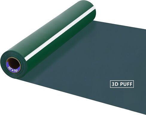 RENLITONG 3D Puff HTV Matte Heat Transfer Vinyl Roll 12" x 10ft Iron on for Heat Press T Shirt for All Cutter Machine Heat Vinyl Design (10 ft, 3D Puff White) in Kuwait