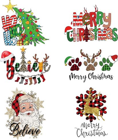 12 قطعة عيد الميلاد الحديد على النقل للقمصان لطيف عيد الميلاد نقل الحرارة الشارات مع سانتا الرنة شجرة عيد الميلاد in Kuwait