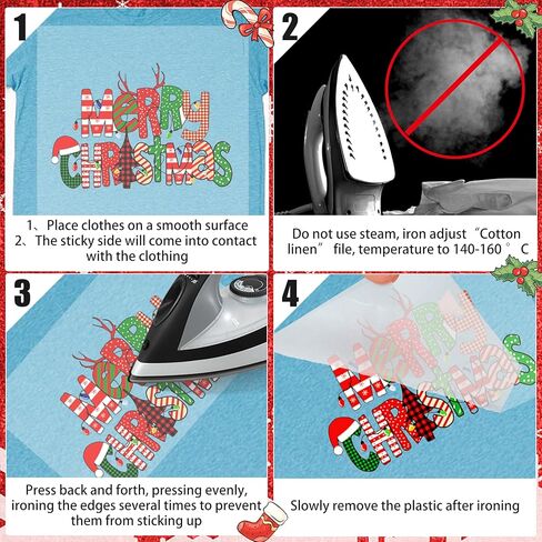 12 قطعة عيد الميلاد الحديد على النقل للقمصان لطيف عيد الميلاد نقل الحرارة الشارات مع سانتا الرنة شجرة عيد الميلاد in Kuwait