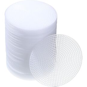 7 Count Circle Plastic Canvas Circles Mesh Sheets White Needlepoint Blank Canvas Plastic Mesh Mat for Needlework Crochet Supplies Embroidery Yarn Crafting Knit(3 Inch) in Saudi Arabia