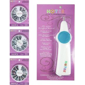 HOTEE Cordless Hotfix Rhinestones Applicator Tool Wand Setter Bedazler Starters Kit with Hotfix Crystals Rhinestones in Easy to Store Cases- #SET1 in Saudi Arabia