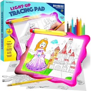 Dan&Darci Light Up Tracing Pad for Kids - Arts & Crafts Art Drawing Tracer Board for Girls & Boys Ages 5-12 - Birthday Toys Gift Ideas for Girl or Boy 5+ Year Old Best Christmas Gift Toy - 6 7 8 9 10 in Saudi Arabia