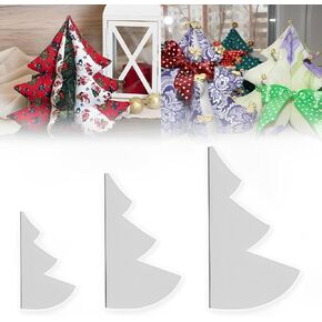 3 PCS Fabric Christmas Tree Sewing Template, 8/12/15 inch DIY Handmade Christmas Tree Quilting Set Pattern Template, Creative DIY Cut On Fold Christmas Tree Quilting Templates Xmas Decor (3Pcs) in Kuwait