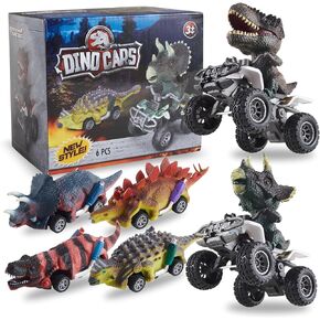 RabvPerce Pull Back Dinosaur Cars Toy inertial Motorcycles 6 Pack Gift Birthday Christmas Celebrate for 3 4 5 6 7 8+ Years Old Kids
