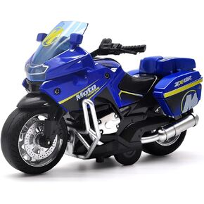 نموذج دراجة نارية Die Cast Toy - مركبات سحب للخلف مع أصوات وأضواء، ألعاب دراجات نارية للأطفال من سن 3 إلى 9 سنوات، للصغار الذين يحبون السيارات والدراجات النارية القابلة للتحصيل (أزرق) in Kuwait