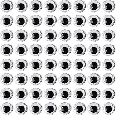 Vivixin Googly Eyes Self Adhesive 350pcs, Black Plastic Wiggle Googly Eyes for Crafts, Wiggle Googly Eyes, Large Googly Eyes Sticker for DIY (10mm) in Kuwait