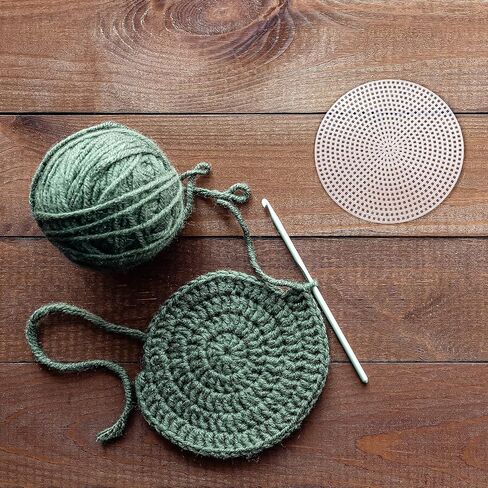 7 Count Circle Plastic Canvas Mesh Sheets Plastic Canvas White Needlepoint Blank Canvas Plastic Mesh Mat for Needlework Crochet Supplies Embroidery Yarn Crafting Knit (4.5 Inch) in Saudi Arabia