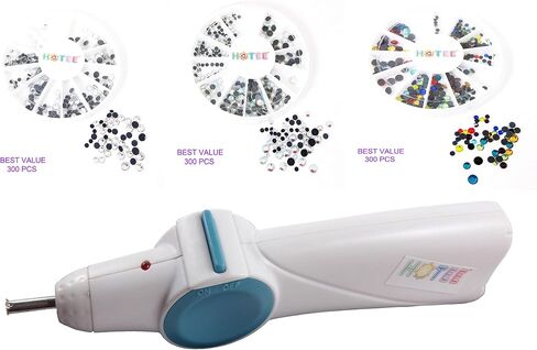 HOTEE Cordless Hotfix Rhinestones Applicator Tool Wand Setter Bedazler Starters Kit with Hotfix Crystals Rhinestones in Easy to Store Cases- #SET1 in Saudi Arabia