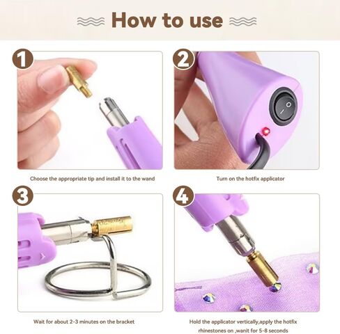 Hotfix Applicator 7-in-1 Rhinestone Setter Hot Fix Wand Bedazzler Kit Black in Kuwait