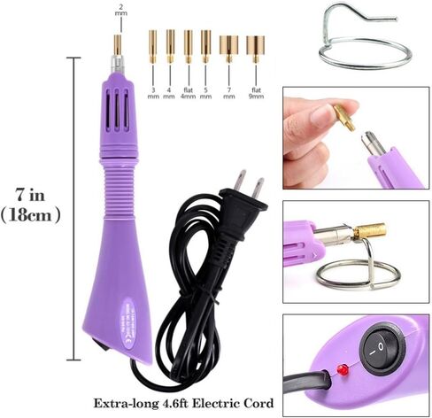 Hotfix Applicator 7-in-1 Rhinestone Setter Hot Fix Wand Bedazzler Kit Black in Kuwait