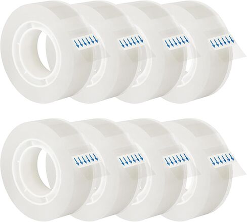 8 لفات من NNY عبوات شريط شفاف، شريط شفاف، لفات شريط لجميع الأغراض للمكتب والمنزل والمدرسة in Kuwait