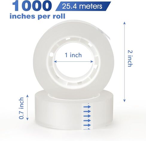 8 لفات من NNY عبوات شريط شفاف، شريط شفاف، لفات شريط لجميع الأغراض للمكتب والمنزل والمدرسة in Kuwait