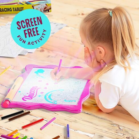 Dan&Darci Light Up Tracing Pad for Kids - Arts & Crafts Art Drawing Tracer Board for Girls & Boys Ages 5-12 - Birthday Toys Gift Ideas for Girl or Boy 5+ Year Old Best Christmas Gift Toy - 6 7 8 9 10 in Saudi Arabia