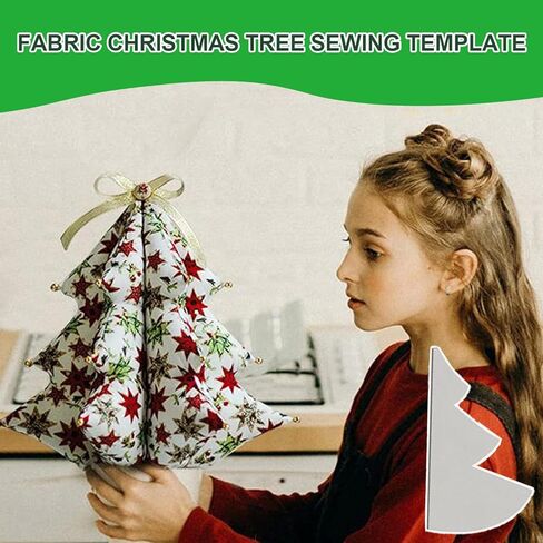 3 PCS Fabric Christmas Tree Sewing Template, 8/12/15 inch DIY Handmade Christmas Tree Quilting Set Pattern Template, Creative DIY Cut On Fold Christmas Tree Quilting Templates Xmas Decor (3Pcs) in Kuwait