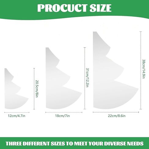 3 PCS Fabric Christmas Tree Sewing Template, 8/12/15 inch DIY Handmade Christmas Tree Quilting Set Pattern Template, Creative DIY Cut On Fold Christmas Tree Quilting Templates Xmas Decor (3Pcs) in Kuwait