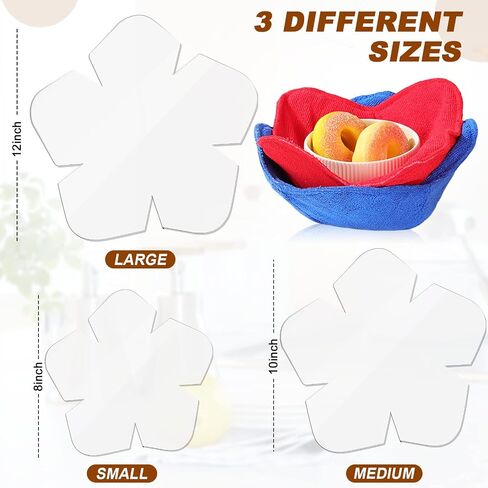 3 Pieces Bowl Cozy Pattern Template 3 Sizes 8/10/12 Inch Clear Acrylic Bowl Wrap Sewing Pattern Template with 3 Pieces Water Soluble Pen Bowl Batting Quilting Template Cut on Fold Stencil (Cute Edge) in Kuwait