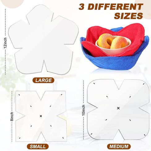 3 Pieces Bowl Cozy Pattern Template 3 Sizes 8/10/12 Inch Clear Acrylic Bowl Wrap Sewing Pattern Template with 3 Pieces Water Soluble Pen Bowl Batting Quilting Template Cut on Fold Stencil (Cute Edge) in Saudi Arabia
