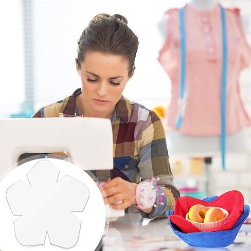 3 Pieces Bowl Cozy Pattern Template 3 Sizes 8/10/12 Inch Clear Acrylic Bowl Wrap Sewing Pattern Template with 3 Pieces Water Soluble Pen Bowl Batting Quilting Template Cut on Fold Stencil (Cute Edge) in Saudi Arabia