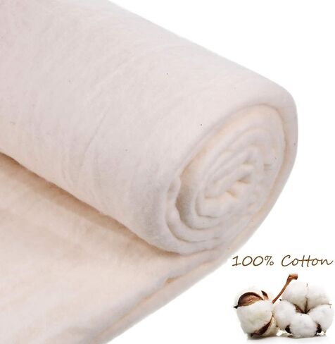 Quilt Batting Natural Cotton Wadding Batting Warm Sewing Batting Cotton Quilt Batting for Quilt, Craft and Wearable Craft (78.7 x 86.6 Inch/ 2 x 2.2 m) in Saudi Arabia
