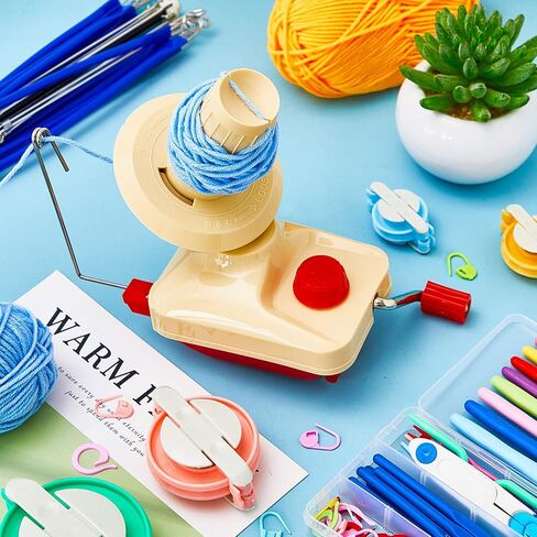 Hand Operated Yarn Ball Winder 3.5 Ounce and Umbrella Swift Basic Combo Set, Wool Pompom Maker, 16 Assorted Sizes Knitting and Crochet Kit for Women Men Hand Thread Weaving Stitch Craft Maker Supply in Saudi Arabia