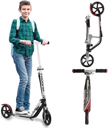 سكوتر هودورا للأطفال من سن 6 إلى 12 عامًا - سكوتر للأطفال بعمر 8 سنوات فما فوق، سكوتر للمراهقين بعمر 12 عامًا فما فوق، سكوتر للبالغين بعجلات كبيرة، سكوتر خفيف الوزن ومتين بإطار من الألومنيوم بالكامل in Kuwait