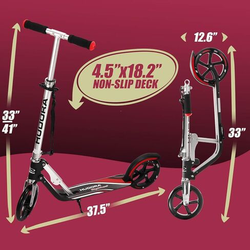 سكوتر هودورا للأطفال من سن 6 إلى 12 عامًا - سكوتر للأطفال بعمر 8 سنوات فما فوق، سكوتر للمراهقين بعمر 12 عامًا فما فوق، سكوتر للبالغين بعجلات كبيرة، سكوتر خفيف الوزن ومتين بإطار من الألومنيوم بالكامل in Kuwait