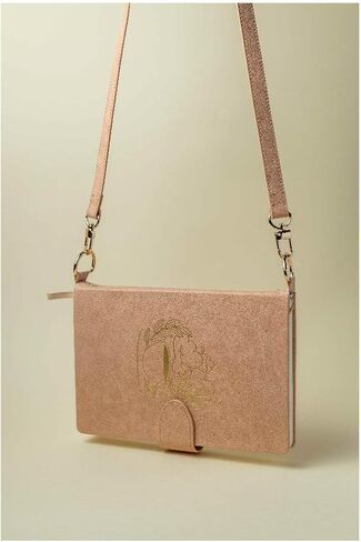 دفتر Sling - دفتر يوميات رصاصي - شبكة نقطية مقاس A5 باللون الذهبي الوردي لمجلة بوجو - سهل الحمل - صفحة مثقوبة 120 جرام في المتر المربع (وردي) in Kuwait