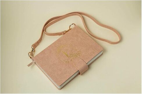 دفتر Sling - دفتر يوميات رصاصي - شبكة نقطية مقاس A5 باللون الذهبي الوردي لمجلة بوجو - سهل الحمل - صفحة مثقوبة 120 جرام في المتر المربع (وردي) in Kuwait