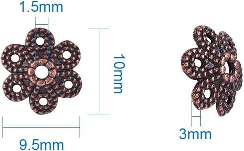 قبعات خرز زهرة مطلية بالذهب عيار 24 قيراط من PH PandaHall، 64 قطعة 8 أشكال غطاء نهاية زهرة نحاسي متعدد البتلات غطاء خرز نهاية قبعات ساحرة خرز فاصل لسوار القرط وقلادة المجوهرات، ذهبي/بلاتيني in Kuwait